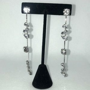 Sale!!!Silver tone Drop Gem Earrings